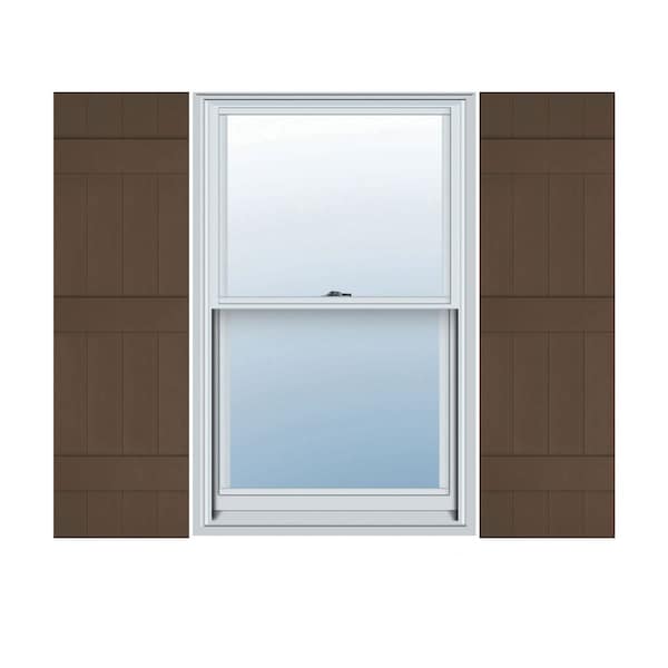 Ekena Millwork Lifetime Vinyl, Standard Four Board Joined, Board-n-Batten Shutters, LJ4S14X06300FB, PR LJ4S14X06300FB - main